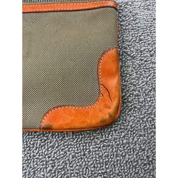 Authentic Prada Jacquard Pouch in Orange Brown Canvas and Leather Rare - Picture 13 of 16